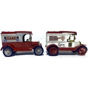 Ertl 1913 Model T Diecast Ford Van Bank Case & Indiana 1987 Champions Lot of 2